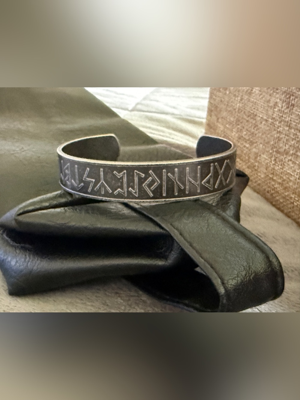 Stainless steel Rune Cuff Bracelet for Men